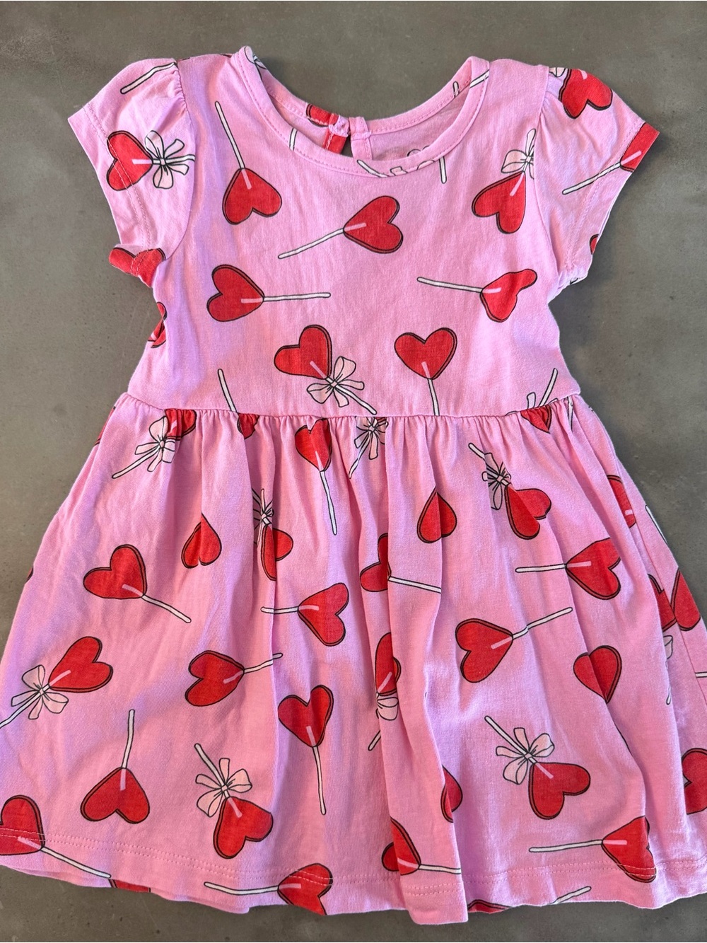 Baby Girls Pink Heart Lollipop Dress